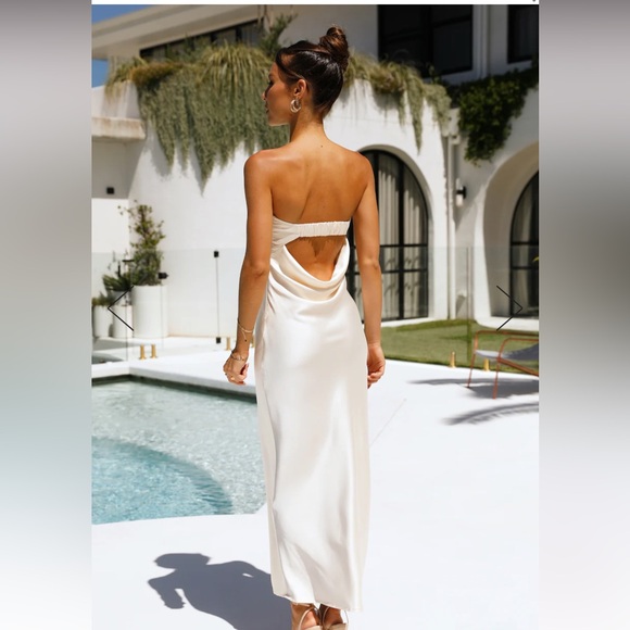 Hello Molly Cream Strapless Maxi Dress - Picture 2 of 4